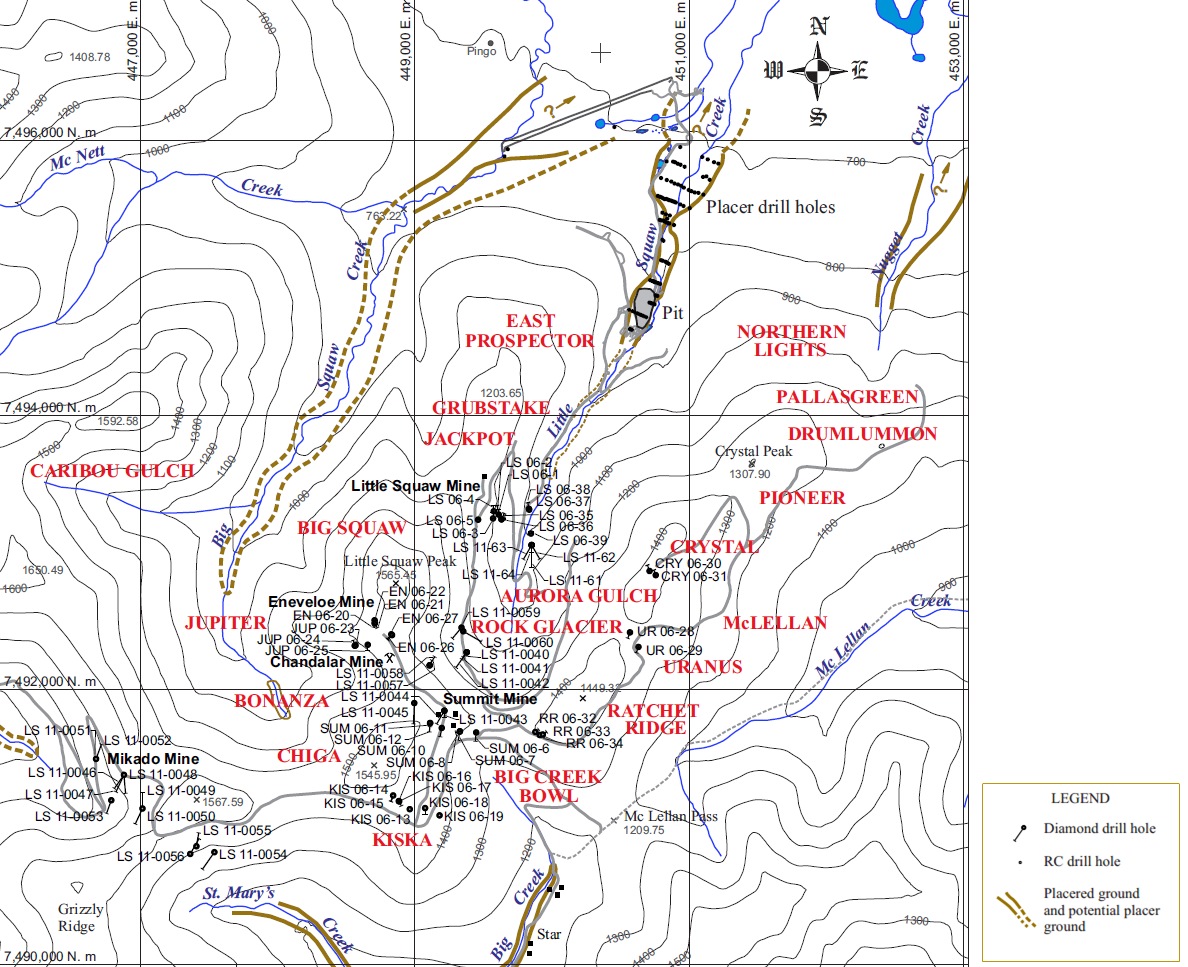 Goldrich Mining Chandalar Gold District Drill Hole Locations